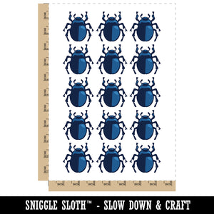 Round Striped Potato Beetle Bug Insect Temporary Tattoo Water Resistant Fake Body Art Set Collection (1 Sheet)