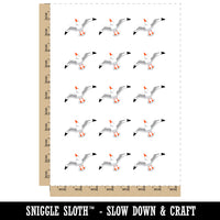 Seagull In Flight Marine Bird Temporary Tattoo Water Resistant Fake Body Art Set Collection (1 Sheet)