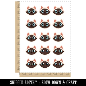 Siamese Himalayan Cat Head Temporary Tattoo Water Resistant Fake Body Art Set Collection (1 Sheet)