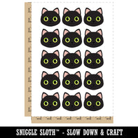 Simple Cat Head Icon Temporary Tattoo Water Resistant Fake Body Art Set Collection (1 Sheet)