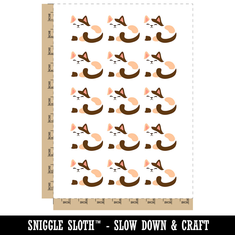 Sleepy Cat Loaf Temporary Tattoo Water Resistant Fake Body Art Set Collection (1 Sheet)