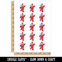Waving Clown Circus Carnival Temporary Tattoo Water Resistant Fake Body Art Set Collection (1 Sheet)
