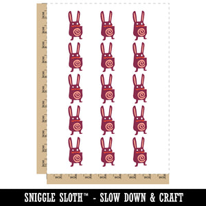 Weird Creepy Rabbit Creature Temporary Tattoo Water Resistant Fake Body Art Set Collection (1 Sheet)