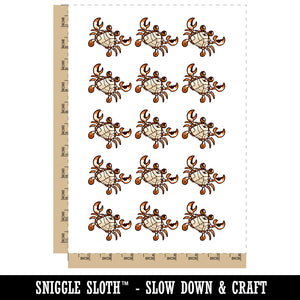 Swimming Crab Sea Creature Temporary Tattoo Water Resistant Fake Body Art Set Collection (1 Sheet)