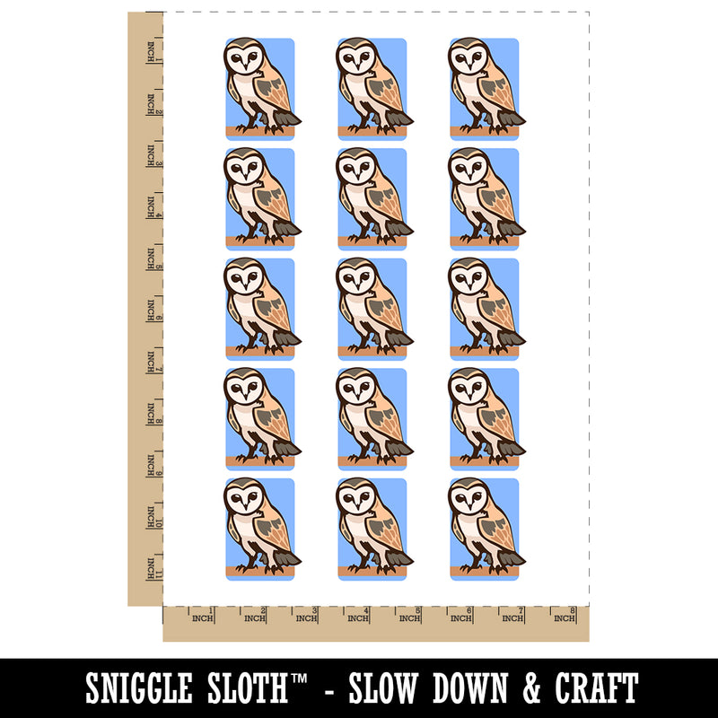 Inquisitive Barn Owl Temporary Tattoo Water Resistant Fake Body Art Set Collection (1 Sheet)