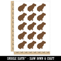 Capybara Rodent Silhouette Temporary Tattoo Water Resistant Fake Body Art Set Collection (1 Sheet)