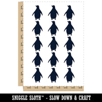 Chill Penguin Silhouette Temporary Tattoo Water Resistant Fake Body Art Set Collection (1 Sheet)