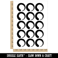 Enso Zen Buddhism Infinity Circle Temporary Tattoo Water Resistant Fake Body Art Set Collection (1 Sheet)