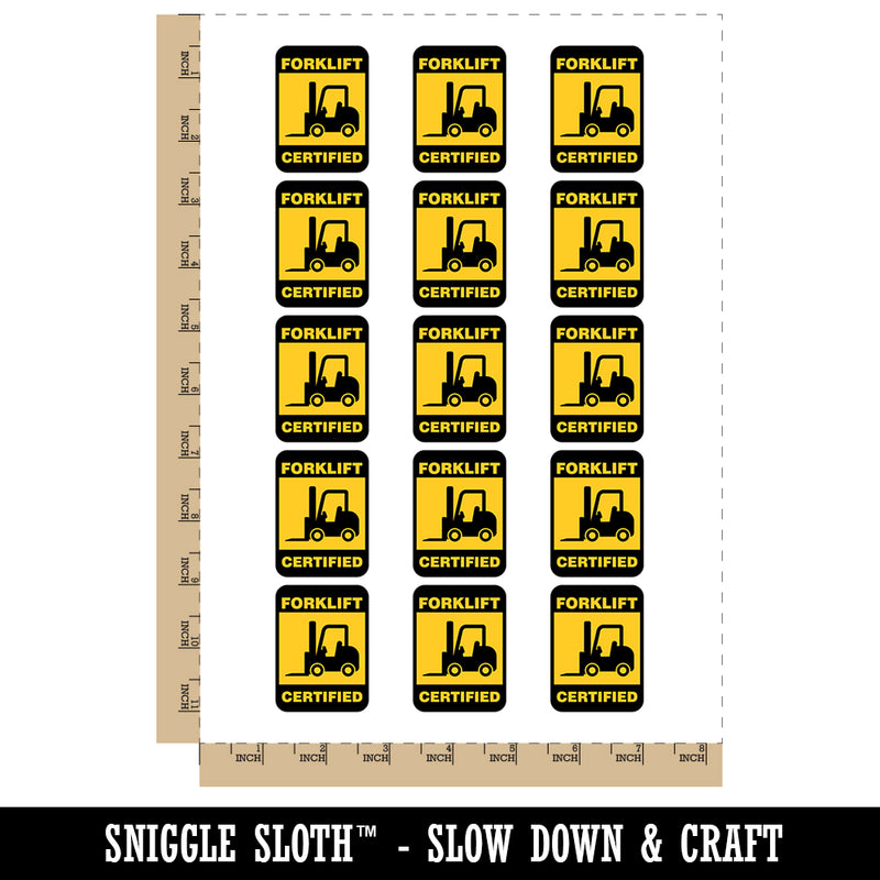 Forklift Certified Heavy Work Machine Operator Temporary Tattoo Water Resistant Fake Body Art Set Collection (1 Sheet)