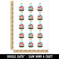 Glass Bottle Mushroom Dirt Terrarium Temporary Tattoo Water Resistant Fake Body Art Set Collection (1 Sheet)