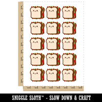 Kawaii BLT Sandwich Bacon Lettuce Tomato Cute Temporary Tattoo Water Resistant Fake Body Art Set Collection (1 Sheet)