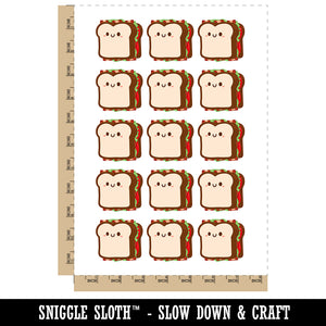 Kawaii BLT Sandwich Bacon Lettuce Tomato Cute Temporary Tattoo Water Resistant Fake Body Art Set Collection (1 Sheet)