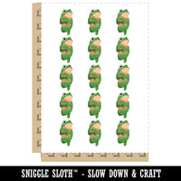Pocket Frog Shy Toad Funny Temporary Tattoo Water Resistant Fake Body Art Set Collection (1 Sheet)