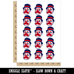 Sad Clown Top Hat Temporary Tattoo Water Resistant Fake Body Art Set Collection (1 Sheet)