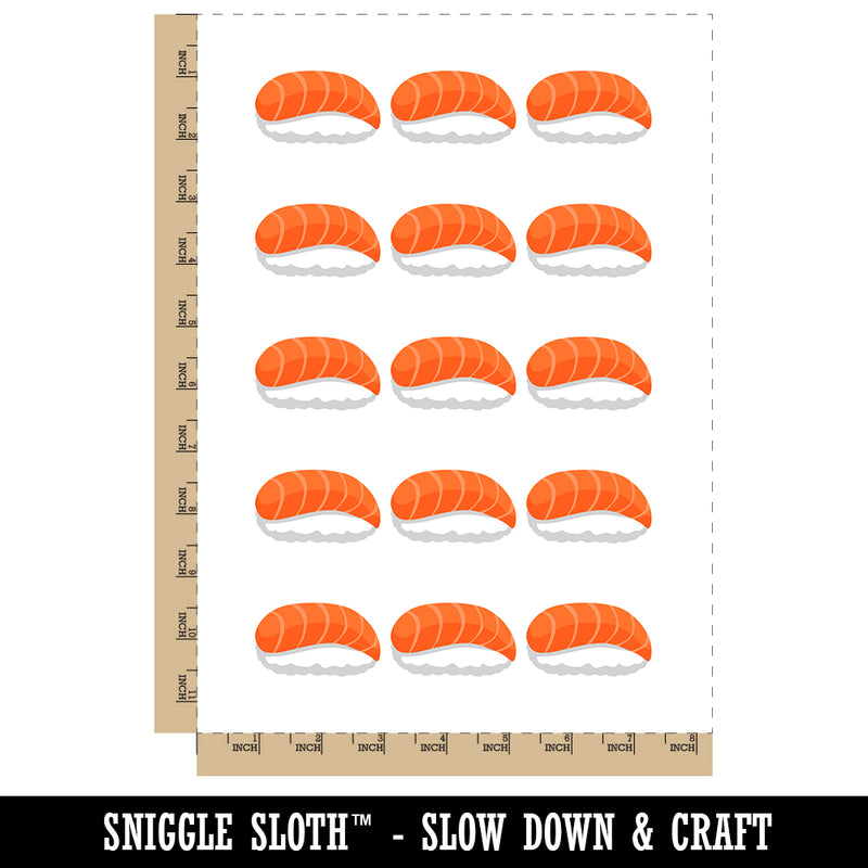 Salmon Sake Nigiri Sushi Sashimi Temporary Tattoo Water Resistant Fake Body Art Set Collection (1 Sheet)