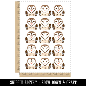 Sleeping Pocket Barn Owl Temporary Tattoo Water Resistant Fake Body Art Set Collection (1 Sheet)
