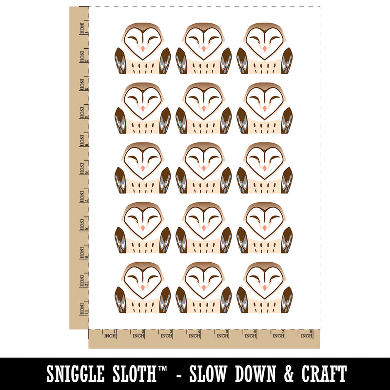 Sleeping Pocket Barn Owl Temporary Tattoo Water Resistant Fake Body Art Set Collection (1 Sheet)