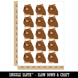 Sleeping Pocket Bear Temporary Tattoo Water Resistant Fake Body Art Set Collection (1 Sheet)