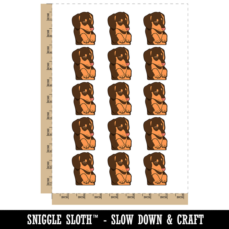 Sleeping Pocket Dachshund Puppy Dog Temporary Tattoo Water Resistant Fake Body Art Set Collection (1 Sheet)