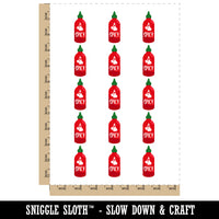 Spicy Hot Sauce Rooster Bottle Sriracha Temporary Tattoo Water Resistant Fake Body Art Set Collection (1 Sheet)
