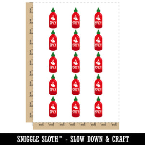 Spicy Hot Sauce Rooster Bottle Sriracha Temporary Tattoo Water Resistant Fake Body Art Set Collection (1 Sheet)