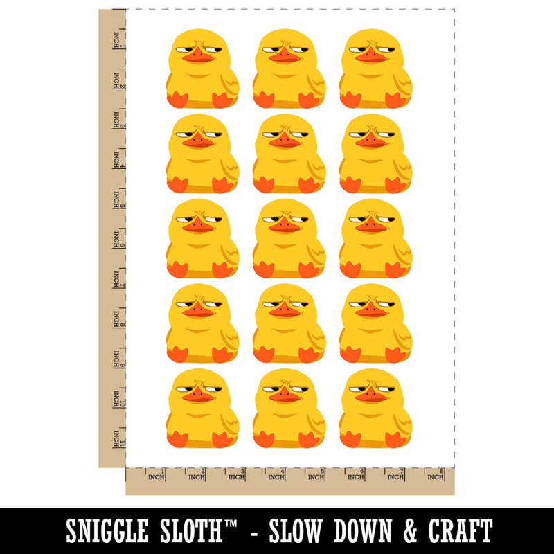 Suspicious Duck Bombastic Side Eye Temporary Tattoo Water Resistant Fake Body Art Set Collection (1 Sheet)