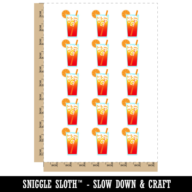 Tropical Fruit Drink Citrus Slice Temporary Tattoo Water Resistant Fake Body Art Set Collection (1 Sheet)