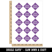 Pronouns They Them Temporary Tattoo Water Resistant Fake Body Art Set Collection (1 Sheet)