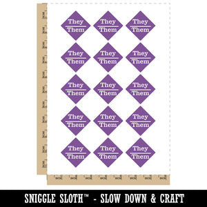 Pronouns They Them Temporary Tattoo Water Resistant Fake Body Art Set Collection (1 Sheet)