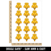 Buff Muscle Dog Funny Golden Retriever Temporary Tattoo Water Resistant Fake Body Art Set Collection (1 Sheet)
