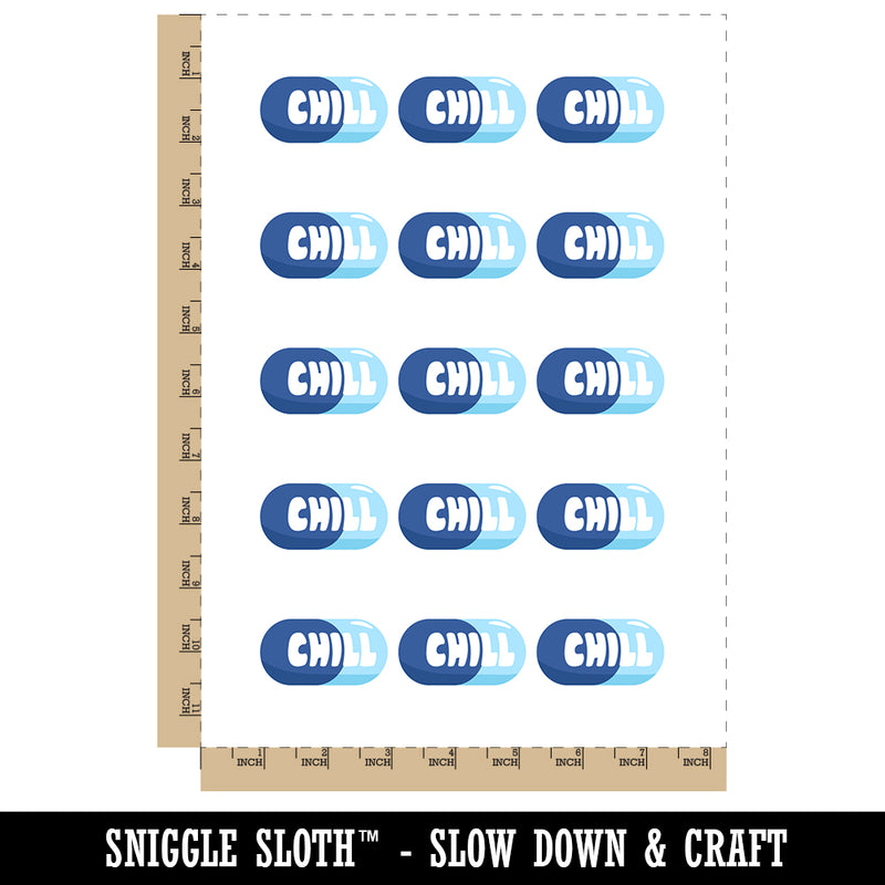Chill Pill Funny Temporary Tattoo Water Resistant Fake Body Art Set Collection (1 Sheet)