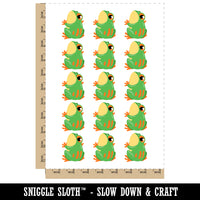 Cute Sticky Frog Looking Back Temporary Tattoo Water Resistant Fake Body Art Set Collection (1 Sheet)