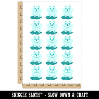 Spooky Ghost Cat Halloween Temporary Tattoo Water Resistant Fake Body Art Set Collection (1 Sheet)