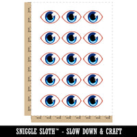 Blue Eye Eyeball Temporary Tattoo Water Resistant Fake Body Art Set Collection (1 Sheet)