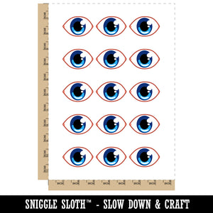 Blue Eye Eyeball Temporary Tattoo Water Resistant Fake Body Art Set Collection (1 Sheet)