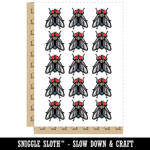 Housefly Insect Bug Temporary Tattoo Water Resistant Fake Body Art Set Collection (1 Sheet)