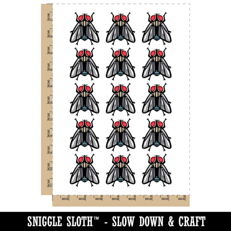 Housefly Insect Bug Temporary Tattoo Water Resistant Fake Body Art Set Collection (1 Sheet)