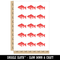 Red Snapper Fish Seafood Temporary Tattoo Water Resistant Fake Body Art Set Collection (1 Sheet)