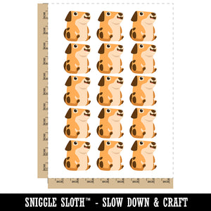 Silly Dog Sitting Up Smiling Temporary Tattoo Water Resistant Fake Body Art Set Collection (1 Sheet)