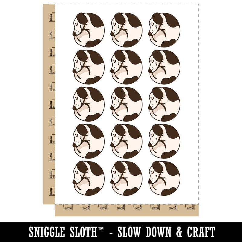 Sleeping Dog Curled Up Ball Temporary Tattoo Water Resistant Fake Body Art Set Collection (1 Sheet)