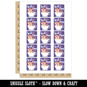 Spill the Tea Gossip Mouse Teacup Temporary Tattoo Water Resistant Fake Body Art Set Collection (1 Sheet)