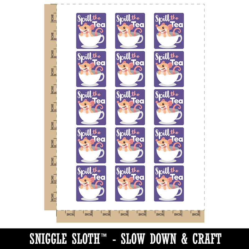 Spill the Tea Gossip Mouse Teacup Temporary Tattoo Water Resistant Fake Body Art Set Collection (1 Sheet)