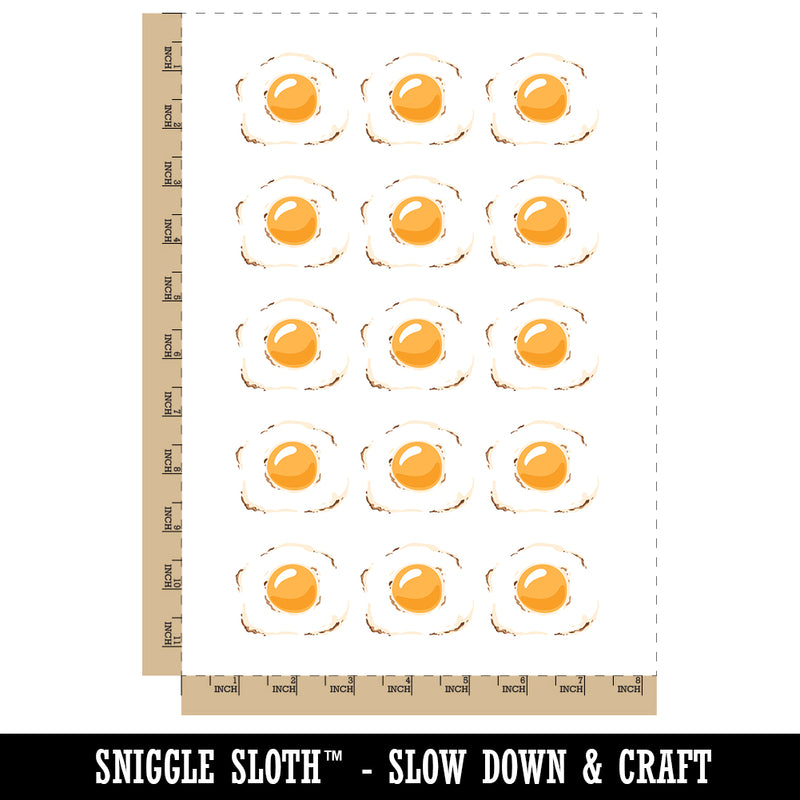 Tasty Fried Egg Breakfast Food Temporary Tattoo Water Resistant Fake Body Art Set Collection (1 Sheet)