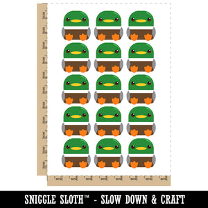 Cute Round Mallard Duck Temporary Tattoo Water Resistant Fake Body Art Set Collection (1 Sheet)