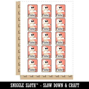 Fancy Posh Poodle Dog Bougie Temporary Tattoo Water Resistant Fake Body Art Set Collection (1 Sheet)