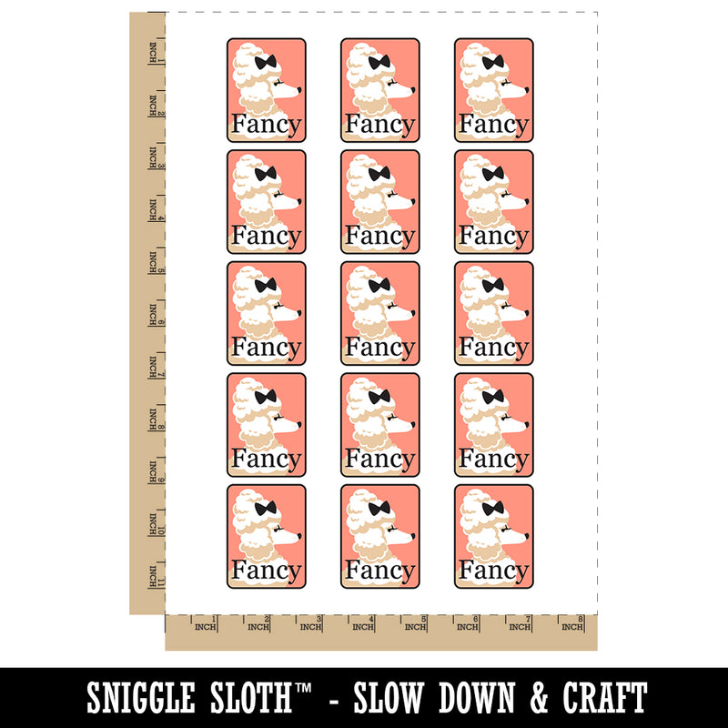 Fancy Posh Poodle Dog Bougie Temporary Tattoo Water Resistant Fake Body Art Set Collection (1 Sheet)