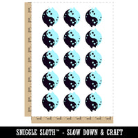 Mischievous Yin Yang Ghosts Cute Playful Temporary Tattoo Water Resistant Fake Body Art Set Collection (1 Sheet)