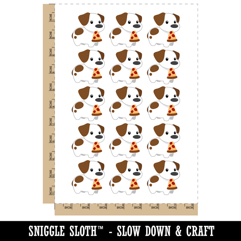 Pizza Jack Russell Terrier Dog Puppy Temporary Tattoo Water Resistant Fake Body Art Set Collection (1 Sheet)