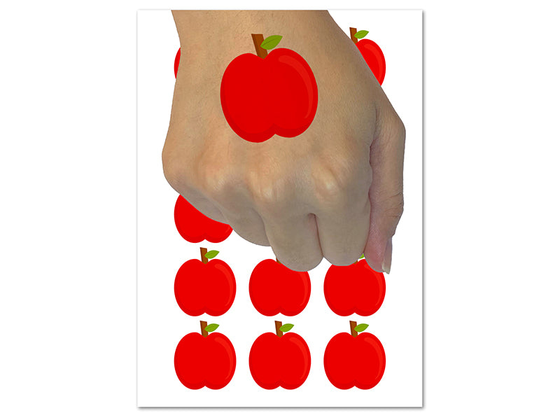 Apple Fruit Temporary Tattoo Water Resistant Fake Body Art Set Collection (1 Sheet)