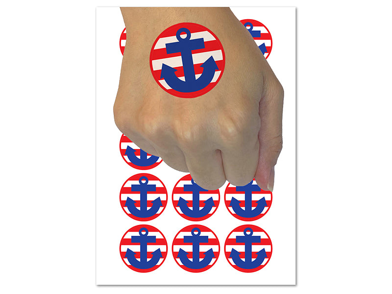Boat Anchor Nautical Temporary Tattoo Water Resistant Fake Body Art Set Collection (1 Sheet)